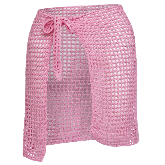 Mini Net Sarong in Pink Cream