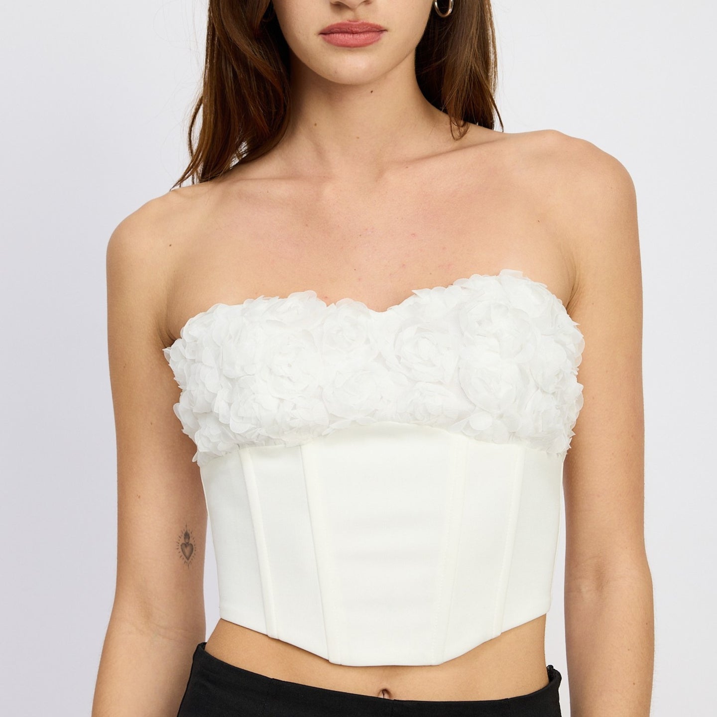 CORSET TOP WITH LACE DETAIL