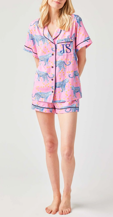 Cosmic Cheetah Pajama Shorts Set