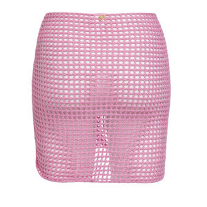 Mini Net Sarong in Pink Cream