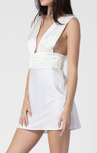 Load image into Gallery viewer, Satin Shirring Halter Dress