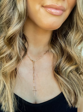Load image into Gallery viewer, Cross Lariat Necklace