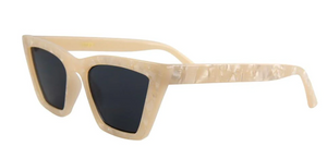 Rosey Sunglasses: Pearl/Cream/Smoke Polarized