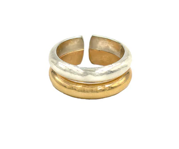 Mixed Metal Double Valor Ring