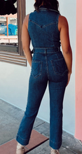 Load image into Gallery viewer, Jacksonville Cropped Jumpsuit: Lunar Blue