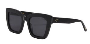 Harper Sunglasses: Black/Smoke Polarized