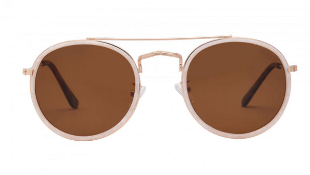 All Aboard Sunglasses: Pearl/Brown Polarized