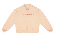 Load image into Gallery viewer, I Am Not Where You Left Me V2 Henley Crewneck: Peach