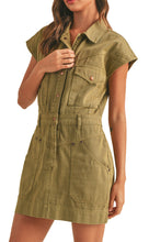 Load image into Gallery viewer, Army Button Down Dress