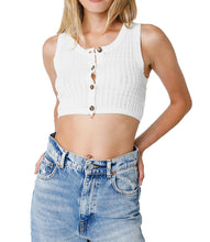 Load image into Gallery viewer, Button Down Crop Vest: Off White