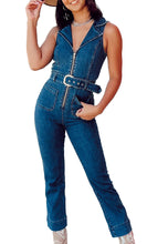 Load image into Gallery viewer, Jacksonville Cropped Jumpsuit: Lunar Blue