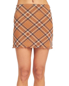 Plaid Mesh Mini Skirt