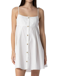 Pleated Button Cami Dress