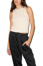 Load image into Gallery viewer, Ribbed Double Layer Sleeveless Top: Bone