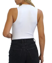 Load image into Gallery viewer, Ribbed Double Layer Sleeveless Top: White