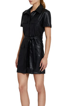 Load image into Gallery viewer, Short Sleeve Greyson Dress in Faux Leather