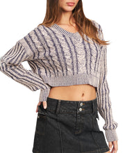 Load image into Gallery viewer, Two Tone Cable Knit Sweater