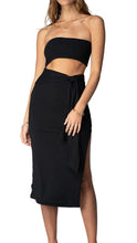 Load image into Gallery viewer, Wide Rib Baja Nights Cut Out Dress: Black