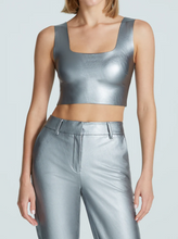 Load image into Gallery viewer, Faux Leather Squareneck Crop Top