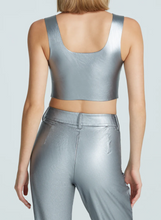 Load image into Gallery viewer, Faux Leather Squareneck Crop Top