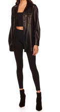 Load image into Gallery viewer, Faux Leather Shirt Jacket