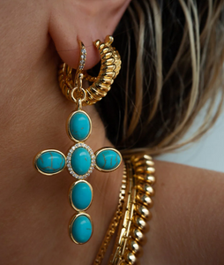 The Turquoise Cross Earrings