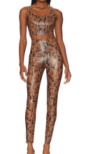 Load image into Gallery viewer, Faux Leather Animal Legging: Tawny Python