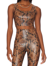 Load image into Gallery viewer, Faux Leather Animal Square Crop Top