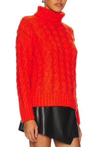 Jules Popcorn Cable Mock Neck Sweater