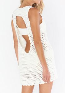 Sweeny Dress: Bright White Crochet