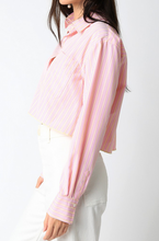 Load image into Gallery viewer, Cropped Business Top: Pink/Yellow