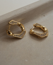 Load image into Gallery viewer, Pave Cuban Link Hoops