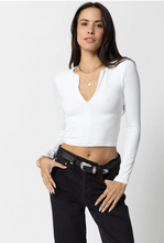 Load image into Gallery viewer, The Zip Up Crop in White