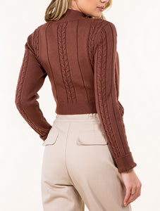 Cable Knit Cutout Sweater