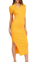 Load image into Gallery viewer, Collared Button Open Midi Dress