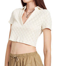 Load image into Gallery viewer, Cropped V neck Collar Top