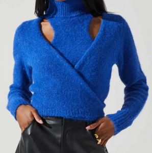 Natasha Wrap Turtleneck Sweater
