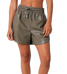 Faux Leather Tie Shorts