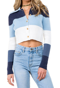 Knit Stripe Collar Sweater