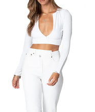 Load image into Gallery viewer, The Zip Up Crop: White