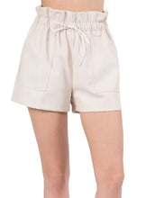 Load image into Gallery viewer, Vegan Leather Shorts: Beige